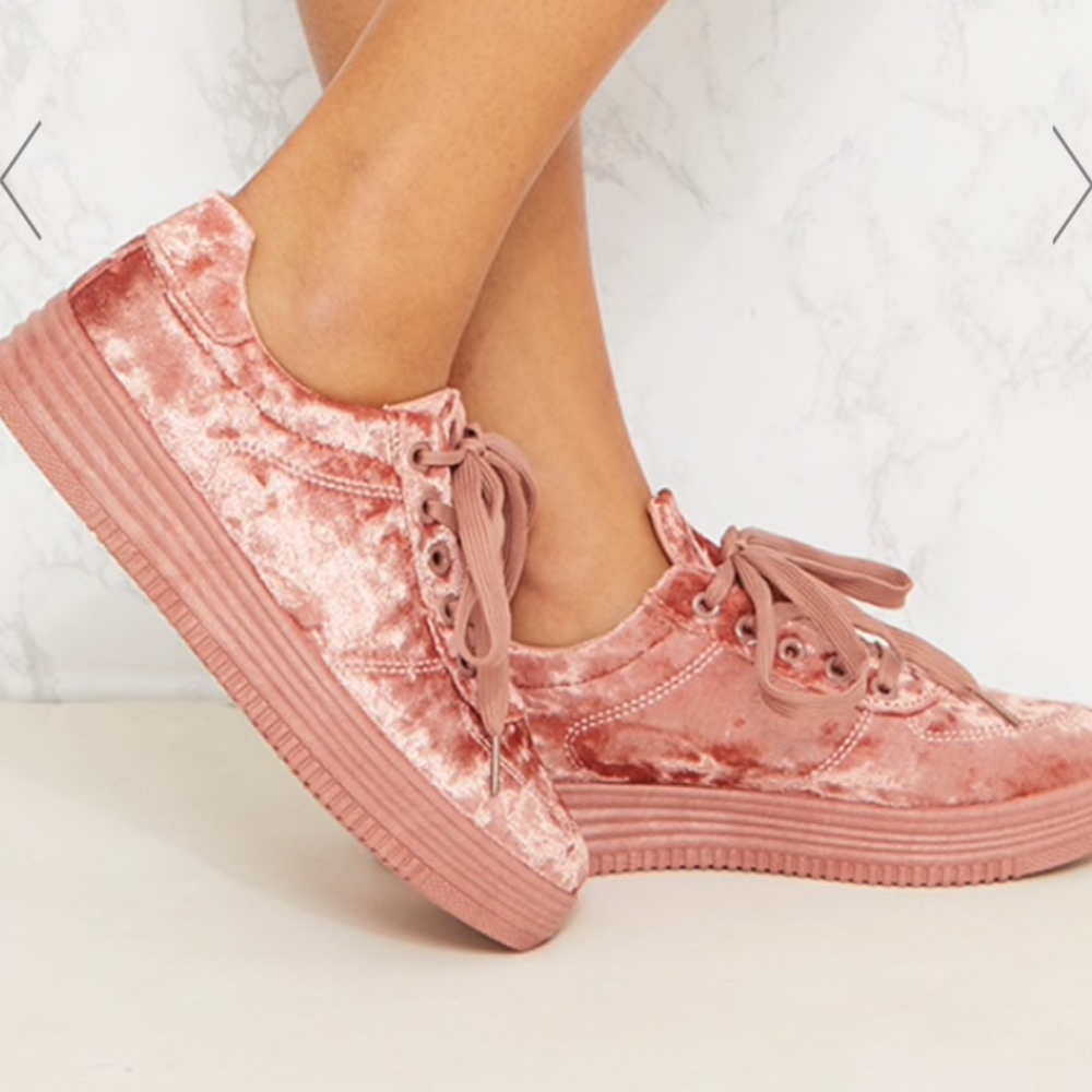 velvet platform sneakers